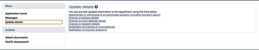 Updating Passport Details Step 2